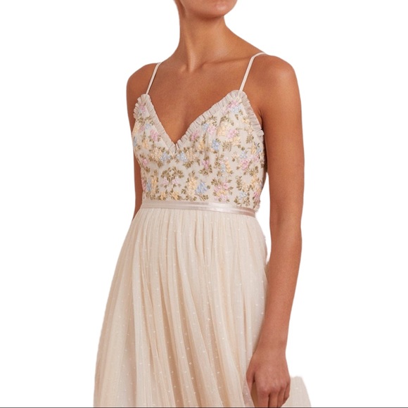Needle & Thread x BHLDN Emma Ditsy Bodice Cami 8/M Embroidered Tulle Prom Formal - Picture 10 of 15